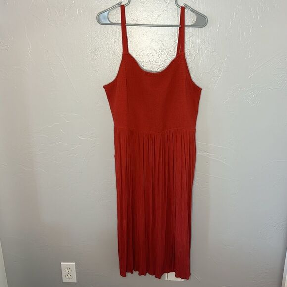 Old Navy Dresses & Skirts - Old Navy Burnt Orange Smocked Cami Maxi Dress Women’s Size XL With Pockets